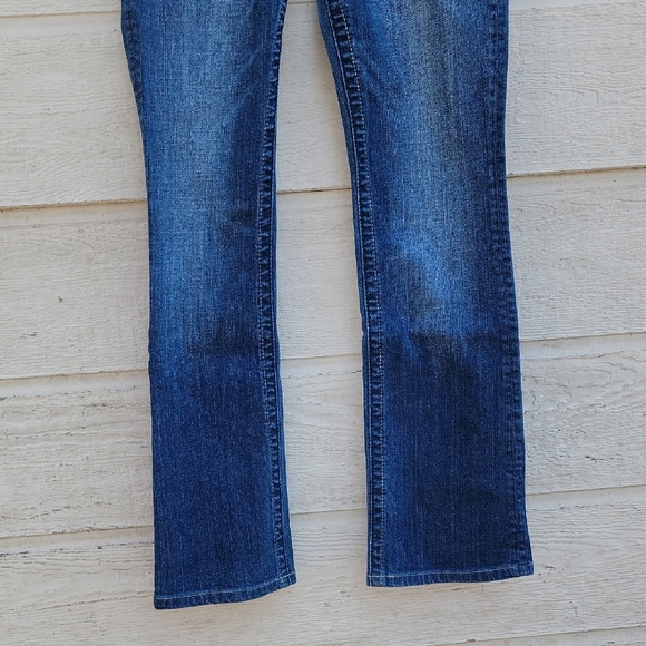 Miss Me Dark Blue Boot Cut Jeans Fallen Angel Wings Gems Rhinestones Embroidered - Picture 5 of 14